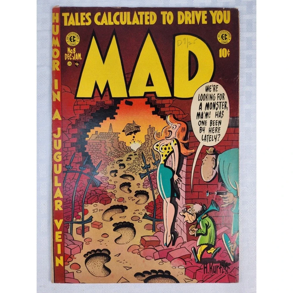 Vintage 1953 #8 Dec/Jan VF EC Kurtzman - MAD COMIC BOOK Frank N Stein Pre Code